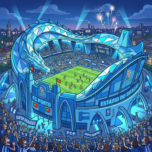 Vibrant FC Porto Stadium | Animated Cartoonish Representation