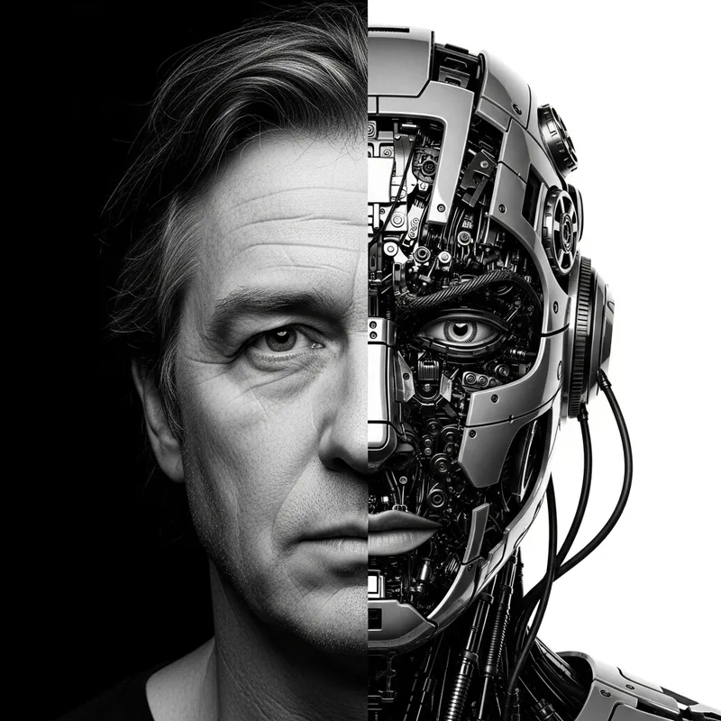 Robotic and Human Face: A Stunning Juxtaposition