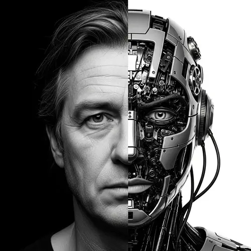 Robotic and Human Face: A Stunning Juxtaposition