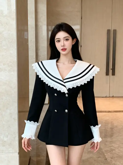 Elegant Sailor-Style Jacket for Women