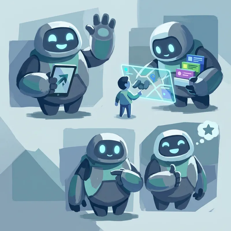 Bold Brushstrokes and Animated Poses in Material Design Style Bold Brushstrokes and Animated Poses in Material Design Style