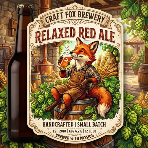 Craft Beer Fox Illustration | Brewery Label Design
