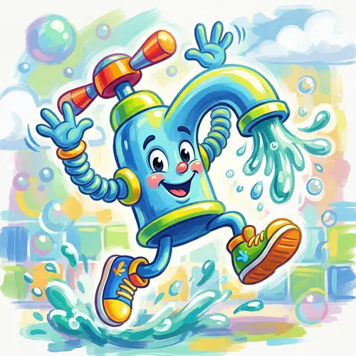 Whimsical Faucet Mascot Design | Digital Painting Art