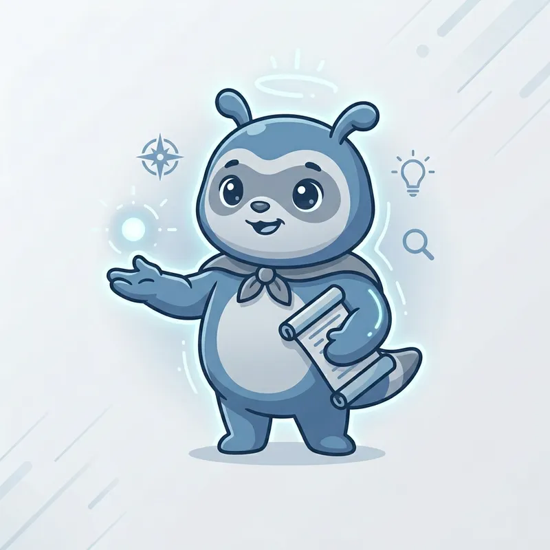 Blue & Grey Mascot: Friendly Assistant & Expert Guide