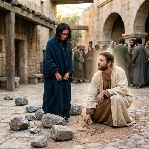 Jesus and the Woman: A Scene of Compassion