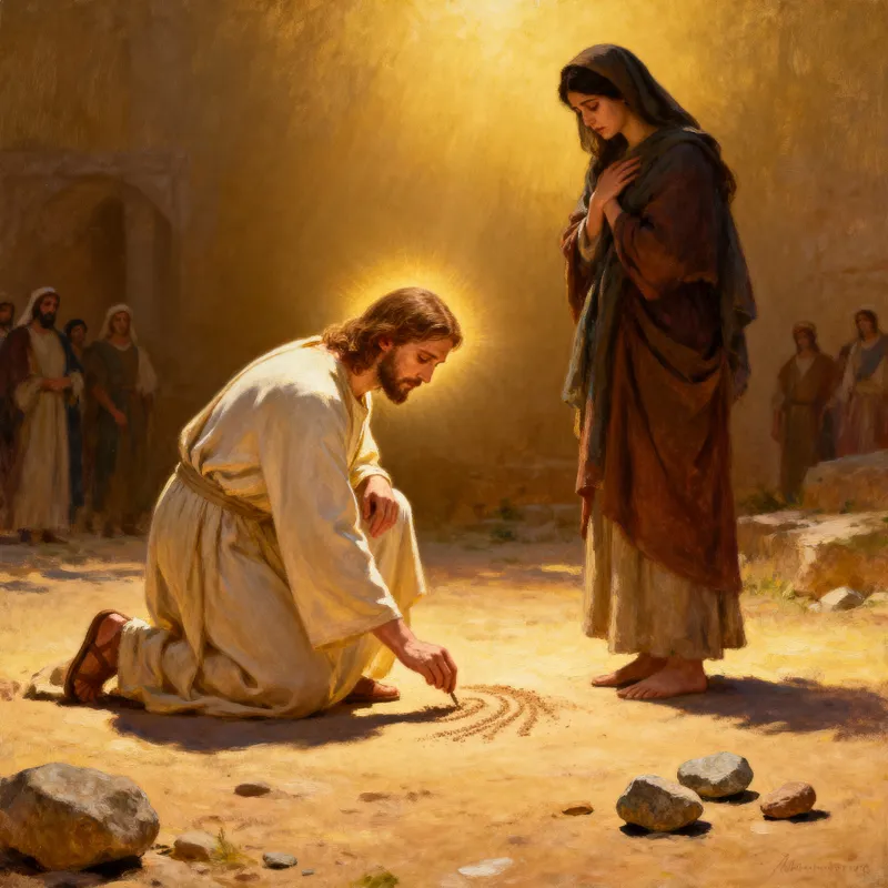 Jesus and the Woman: A Scene of Compassion Jesus and the Woman: A Scene of Compassion