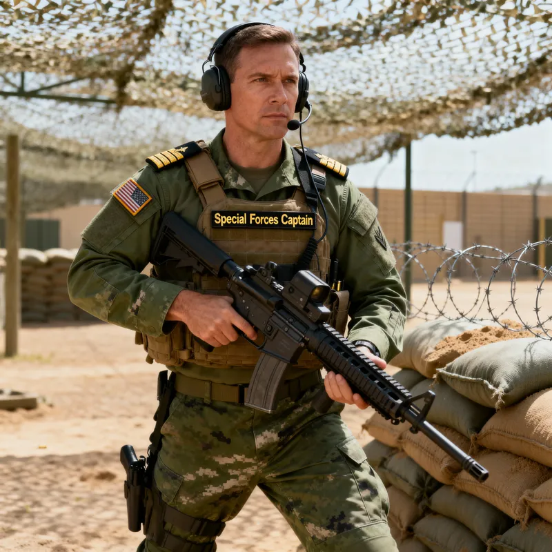 Custom Military Photo as Special Forces Captain