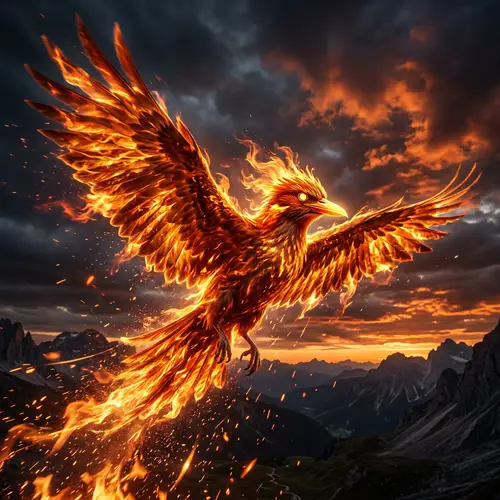 Majestic Fiery Phoenix | Halcyon Coromanda | Vibrant Colors