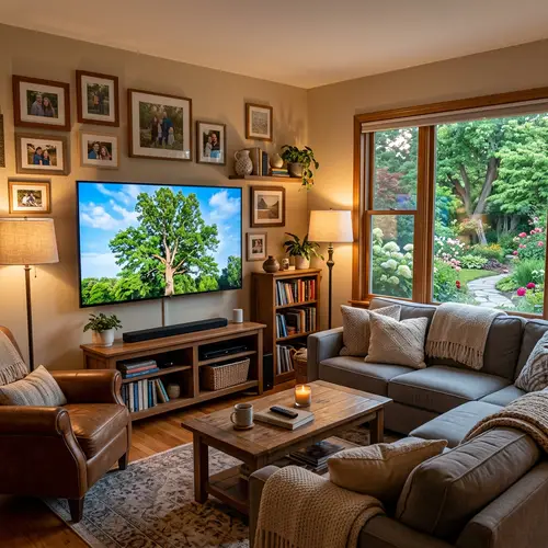 Cozy Home with Nature-Inspired Living Room