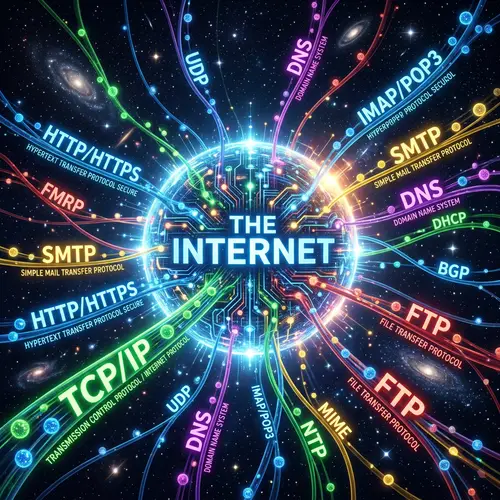 Internet Protocols: Symbolic Representation with Glowing Spheres and Wires