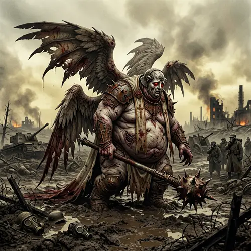 Corrupted Seraph in Grimdark Trench Crusade Art