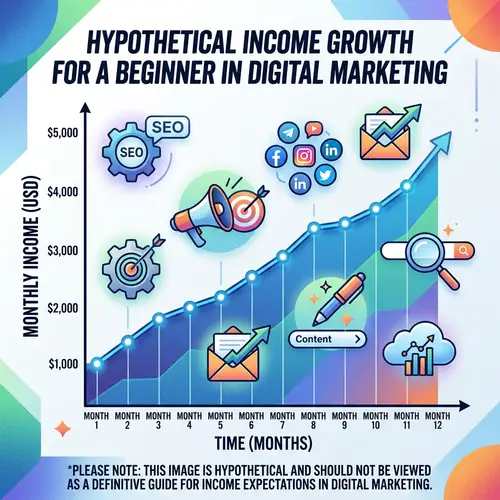 Hypothetical Digital Marketing Income Growth Graph
