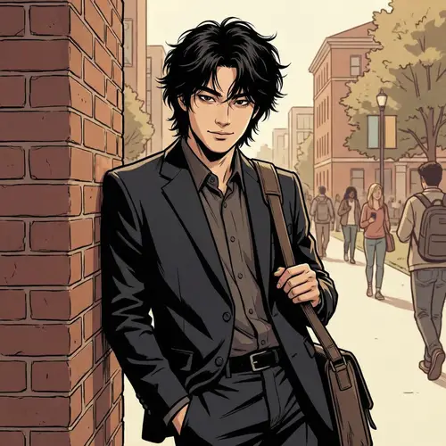 Confident East Asian Man in Stylish Suit | Comics-inspired Look
