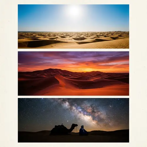 Stunning Sahara Desert Photography: Sand Dunes, Sunset Colors, and Starlit Nights