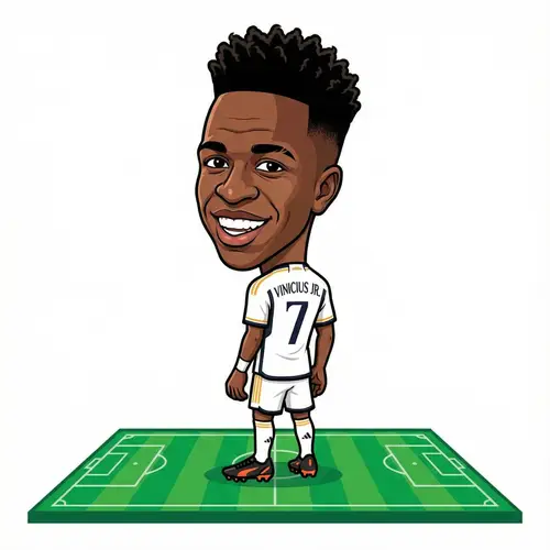 Vinicius Junior Cartoon Caricature - Real Madrid Style