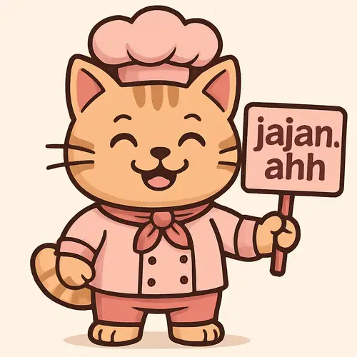 Cute Pink Chef Cat Mascot Design
