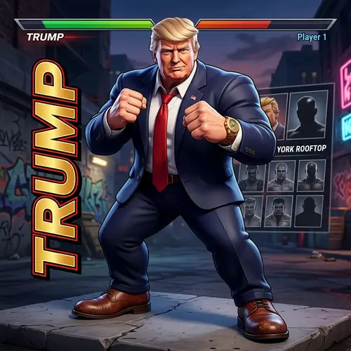 Fighting Game Style Trump Character Art