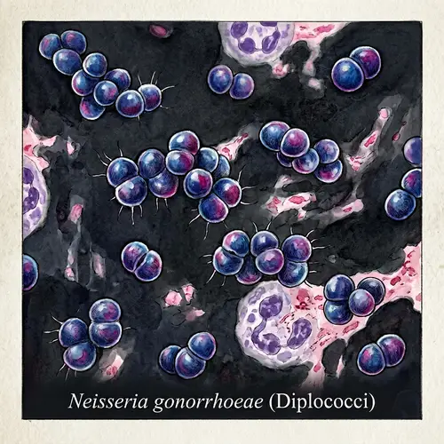 Neisseria Gonorrhoeae Bacteria Microscopic Illustration