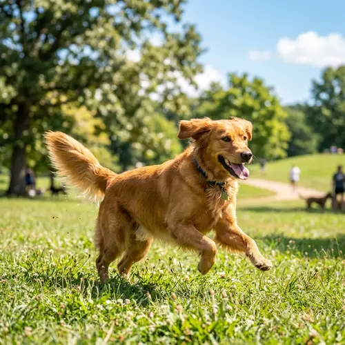 Medium-Sized Dog Enjoying Sunny Day in Natural Habitat