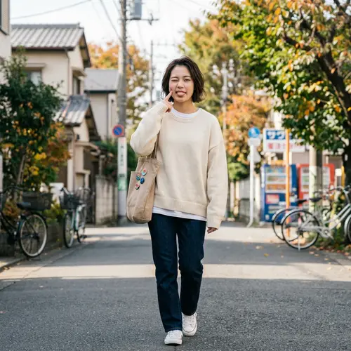 Japanese High School Girl Teasingly Winking | Bob Haircut