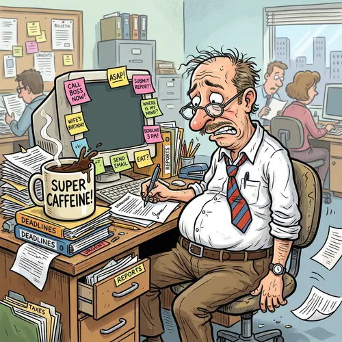 Funny Cartoon Office Worker Illustration