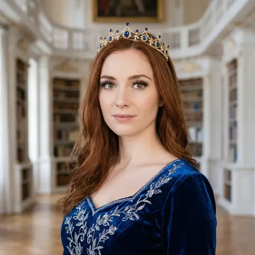 Majestic Princess with Elegant Ballgown and Lush Lashes