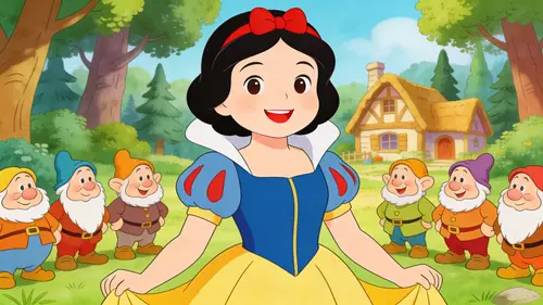 Cute Snow White Cartoon for First Graders