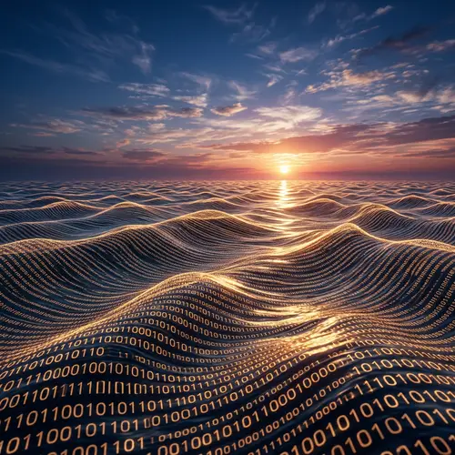 Binary Code Data Sea | Information Flows in 0s & 1s