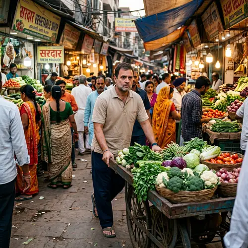 Rahul Gandhi in Vibrant Delhi Market Scene