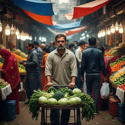 Rahul Gandhi in Vibrant Delhi Market Scene