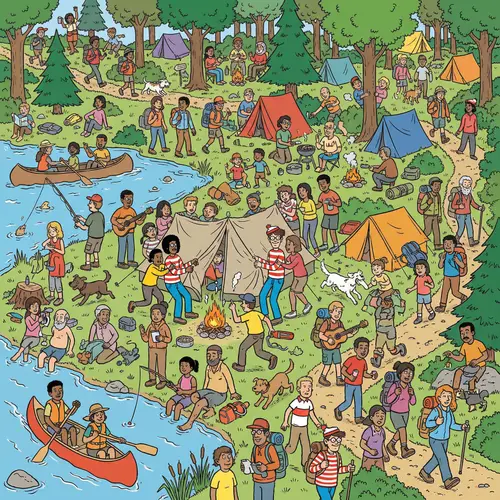 Find the Hidden Camper in Our Busy Camping Scene