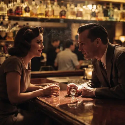 Cinematic Bar Scene: Conversations over Whisky