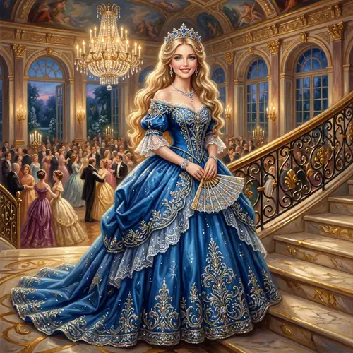 Imaginative Fictional Princess with Blond Hair & Blue Eyes