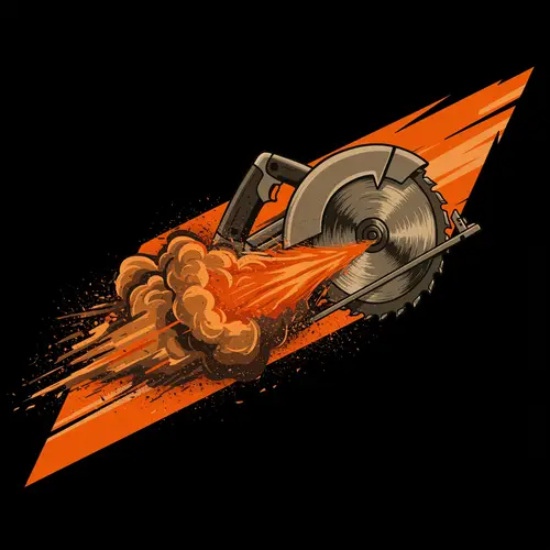 Circular Saw Blade Graphic T-Shirt Design