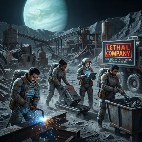 Futuristic Industrialized Moon Scrap Collectors - Lethal Company