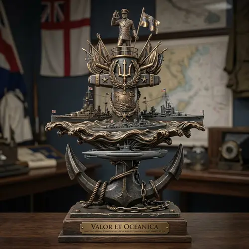 Oceanic Warfare Trophy Design | Warships, Submarine & Anchor