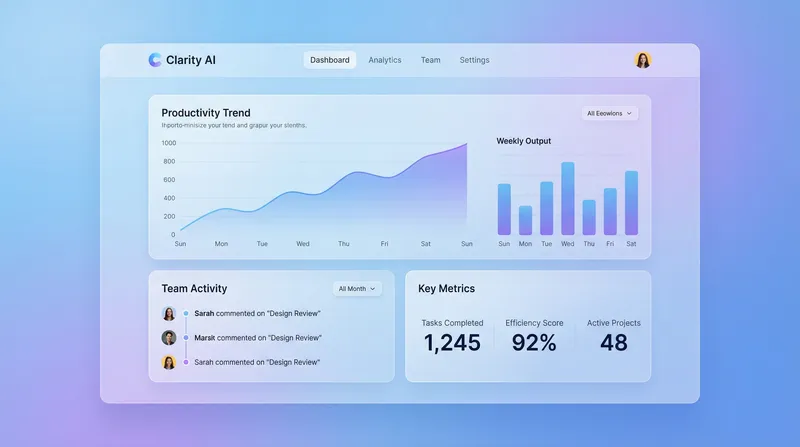 Modern SaaS Dashboard UI Mockup for Productivity