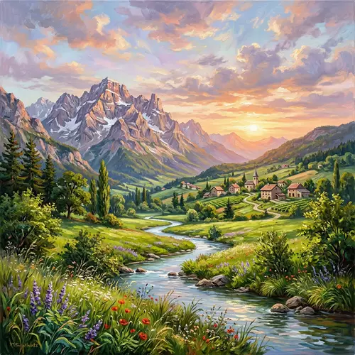 Stunning French Landscape Oil Painting