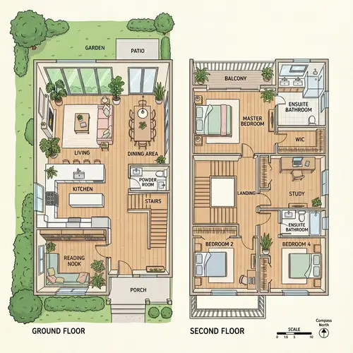 Stylish Two-Story House Floor Plan | Modern Design
