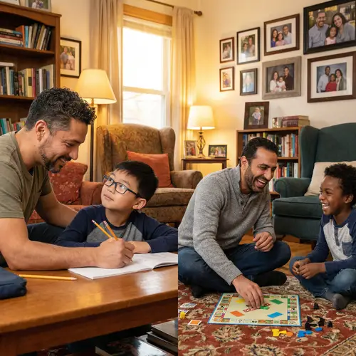 Heartwarming Image of Diverse Fathers and Sons Bonding