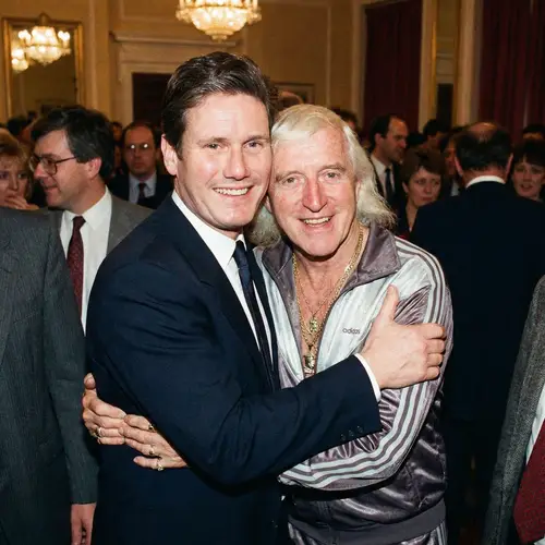 Keir Starmer and Jimmy Savile Hugging