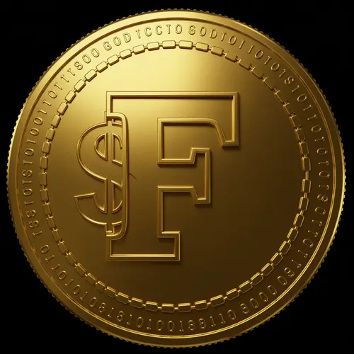 Contemporary Gold Coin with Capital F Design