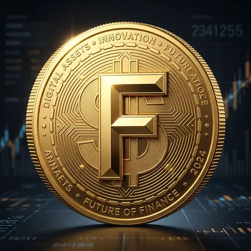 Contemporary Gold Coin with Capital F Design