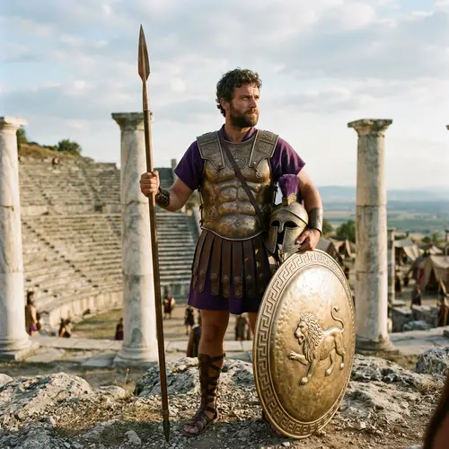 Ancient Warrior Leader with Spear and Shield