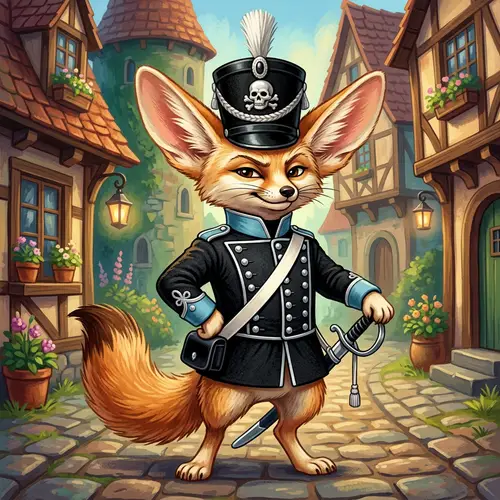 Whimsical Fennec Fox in Historical Brunswick Uniform