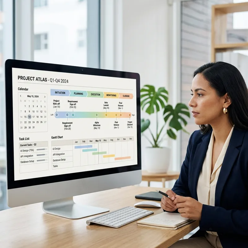 Minimalist Project Management | Clean Design & Key Milestones