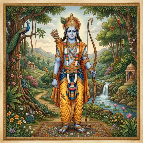Divine Lord Rama in Royal Indian Attire | Mythology Artwork