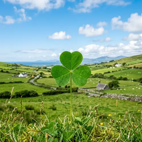 Traditional Irish Shamrock Image | Bright Green Three Heart-shaped Leaves