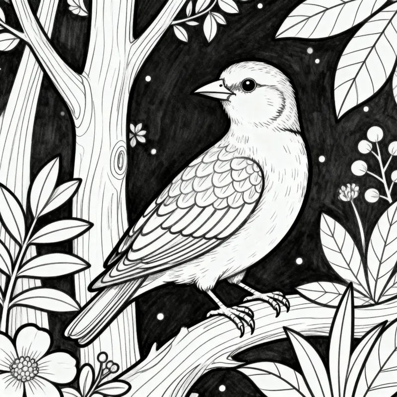 Black and White Coloring Book Page for All Ages Black and White Coloring Book Page for All Ages