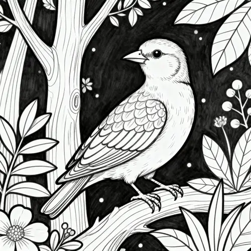 Black and White Coloring Book Page for All Ages